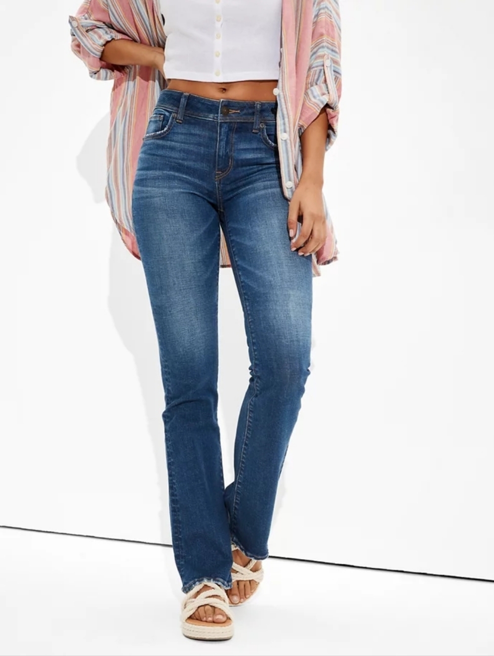 American Eagle Stretch Kick Boot Jeans Size 18 Long